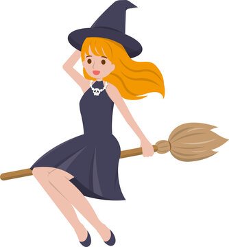 Cute witch comic cartoon character vector