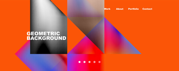Fototapeta premium Trendy minimal geometric composition abstract background. Triangle fluid bright colors backdrop. Vector Illustration For Wallpaper, Banner, Background, Card, Book Illustration, landing page