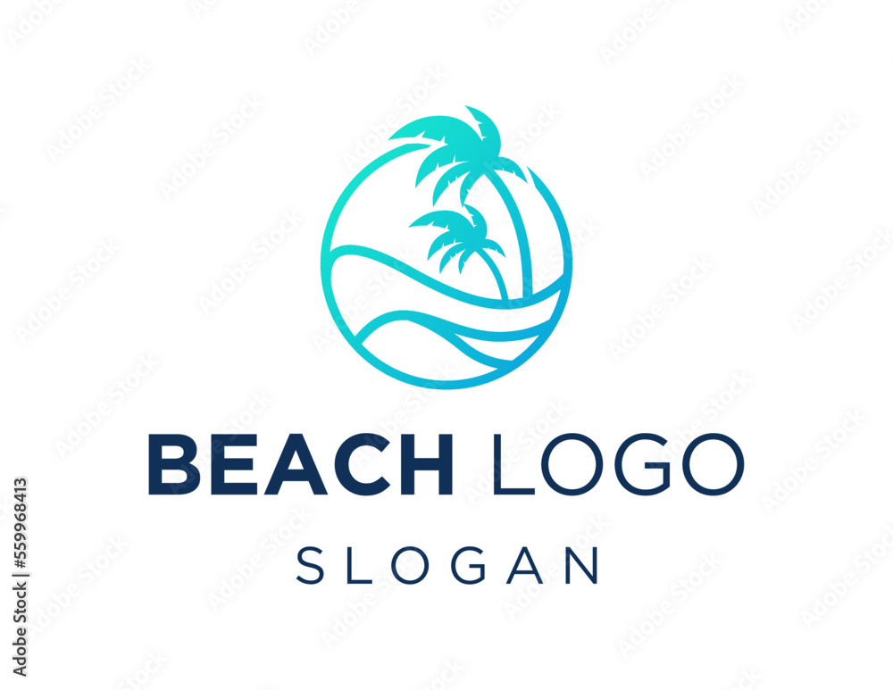 Aufkleber logo design about beach on a white background. created using the coreldraw application.