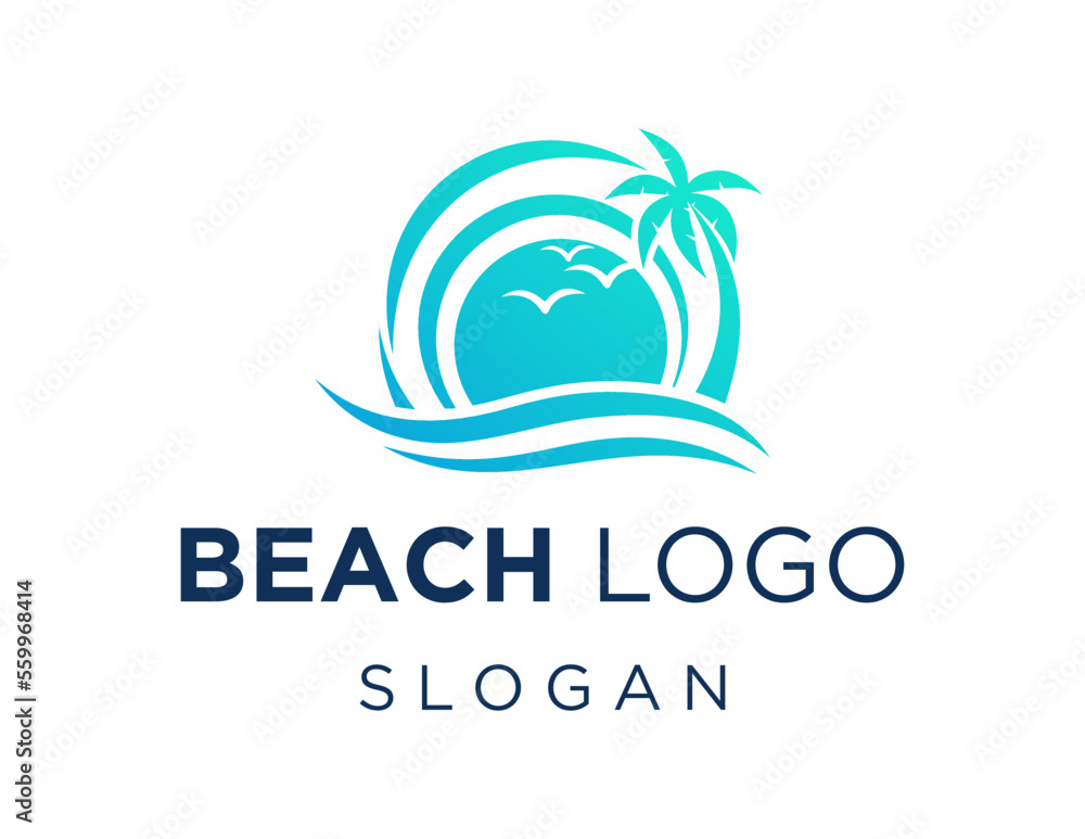 Aufkleber logo design about beach on a white background. created using the coreldraw application.