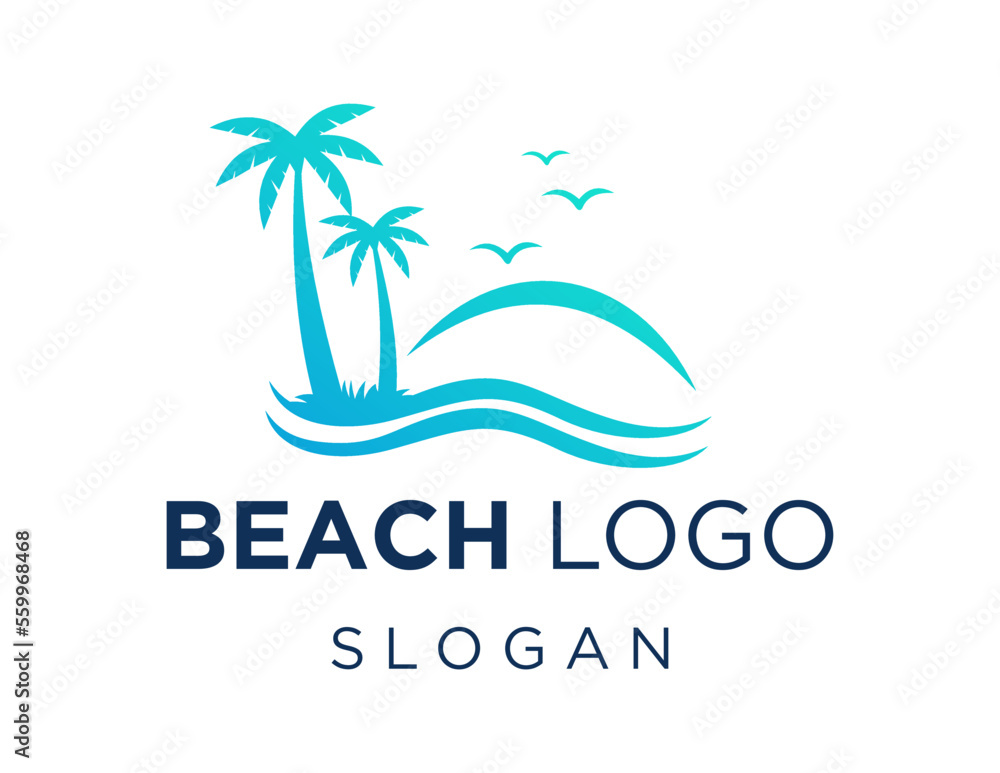 Aufkleber logo design about beach on a white background. created using the coreldraw application.