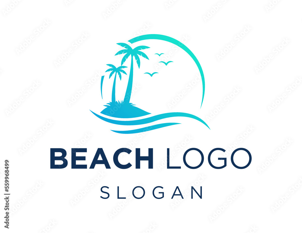 Aufkleber logo design about beach on a white background. created using the coreldraw application.