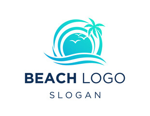 Logo design about Beach on a white background. created using the CorelDraw application.