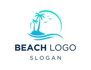 Naklejka premium Logo design about Beach on a white background. created using the CorelDraw application.