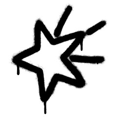 Spray Painted Graffiti star icon isolated on white background.