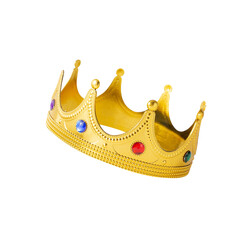 Realistic Golden Crown cutout, Png file.