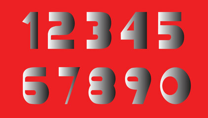 Silver Metallic Numerals, Numbers font