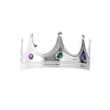 Realistic Silver Crown Cutout, Png File.