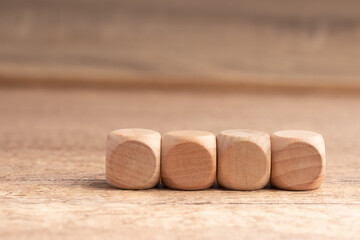 wooden blocks,on a brown background, Group of blank wooden blocks, cubes copy space for business text background such as idea, goal, plan concept