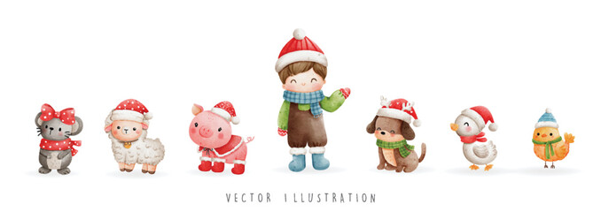 christmas farm animals © ChonnieArtwork 