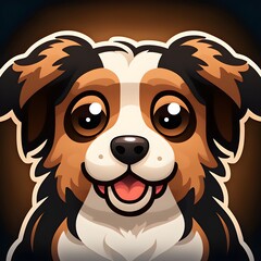 Obraz premium A beautiful flat icon of a cute dog