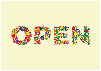 open sign abstract background template