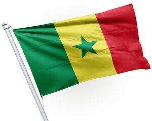 Senegal realistic flag 3d illustration