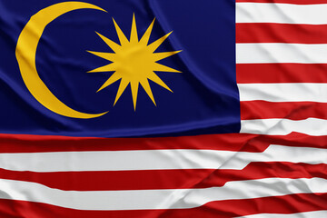 Malaysia realistic flag 3d illustration