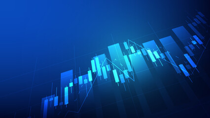 Economy and finance background concept. financial business statistics stock market candlesticks and bar chart