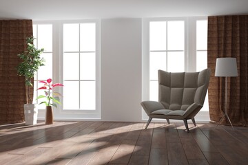 Modern interior design. 3D illustration