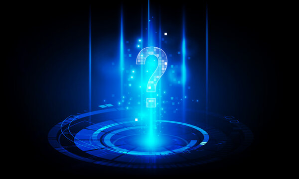 Abstract technology polygon question mark Hitech communication concept innovation prevent and private key vector design