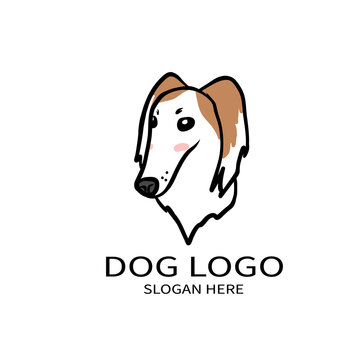 Afghan hound dog logo cartoon vector illustration