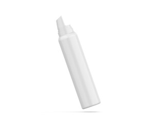Blank cosmetic foam bottle ready for your design and branding mockup template isolated on white background, 3d illustration.