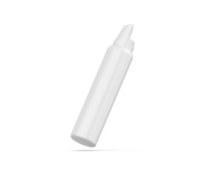 Blank cosmetic foam bottle ready for your design and branding mockup template isolated on white background, 3d illustration.