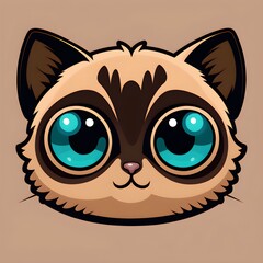 A Whimsical Flat Cat Icon Perfect for Adding Playful Character