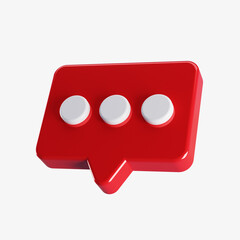 3d dot text symbol speech bubble Isolated on White Background. Render Illustration