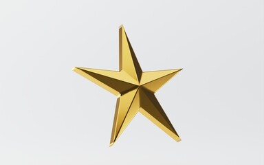 Obraz premium Shiny gold star isolated on white background