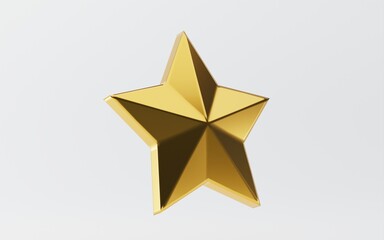 Shiny gold star isolated on white background