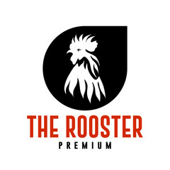 elegant art rooster image, logo design illustration of rooster body, rooster head