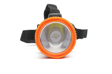 headlamp flashlight isolated on white background