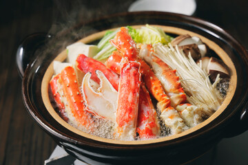 ずわい蟹の蟹鍋　Hot pot of red king crab