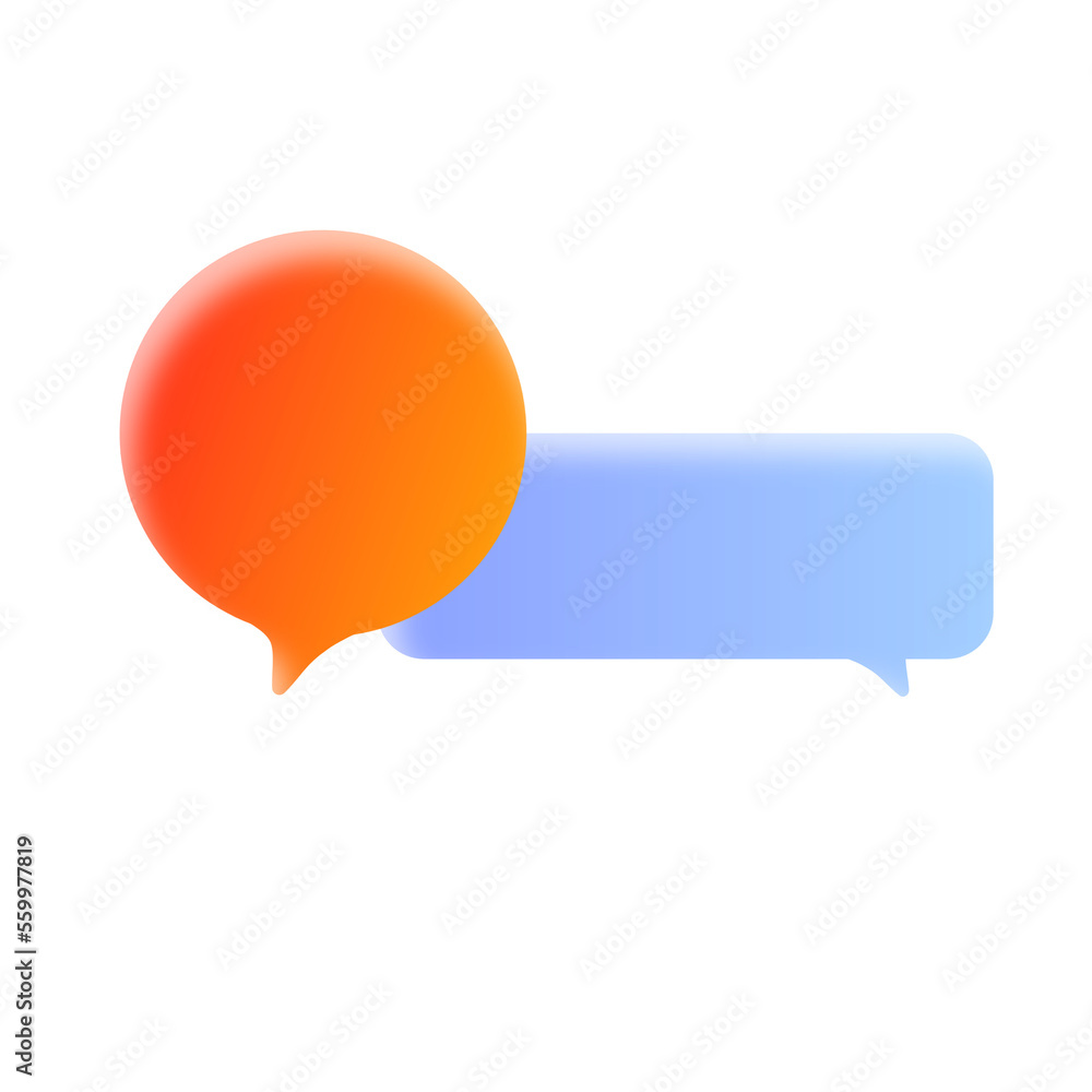 Poster 3d rendering chat message icon. speech bubbles with text messages symbol. chat bubbles icon set on t