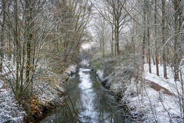Water stream in winter season