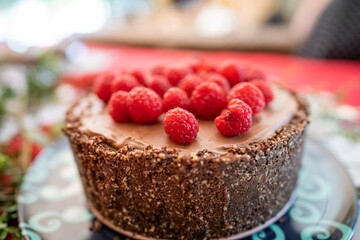 home delicious chocolate cheesecake baked in america