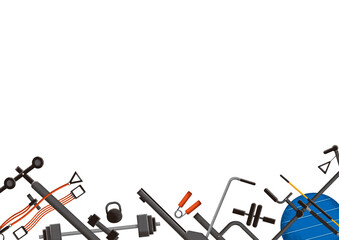 トレーニング 筋トレ ジム　背景 フレーム　イラスト