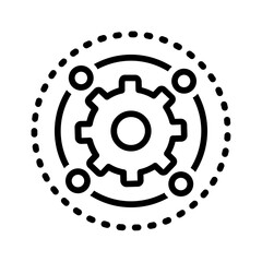 Black line icon for Automation