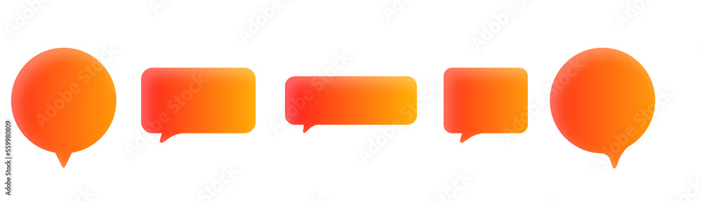 Poster 3d rendering chat message icon. speech bubbles with text messages symbol. chat bubbles icon set on t