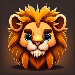 Fototapeta premium A beautiful flat lion icon