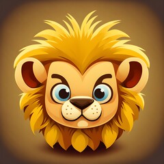 A beautiful flat lion icon