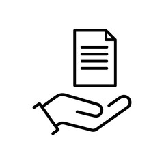 hand with document icon vector
