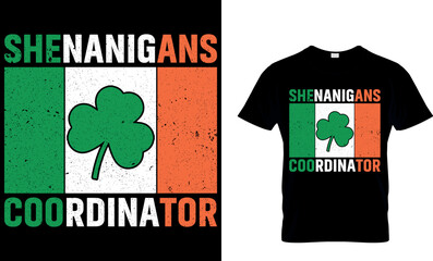 shenanigans coordinator. St. Patrick's day t-shirt design. st patrick's t-shirt design, st patrick's t shirt design