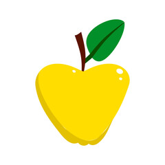 Yellow apple fruit vector illustration isolated on white background