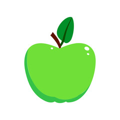 Green apple fruit vector illustration isolated on white background