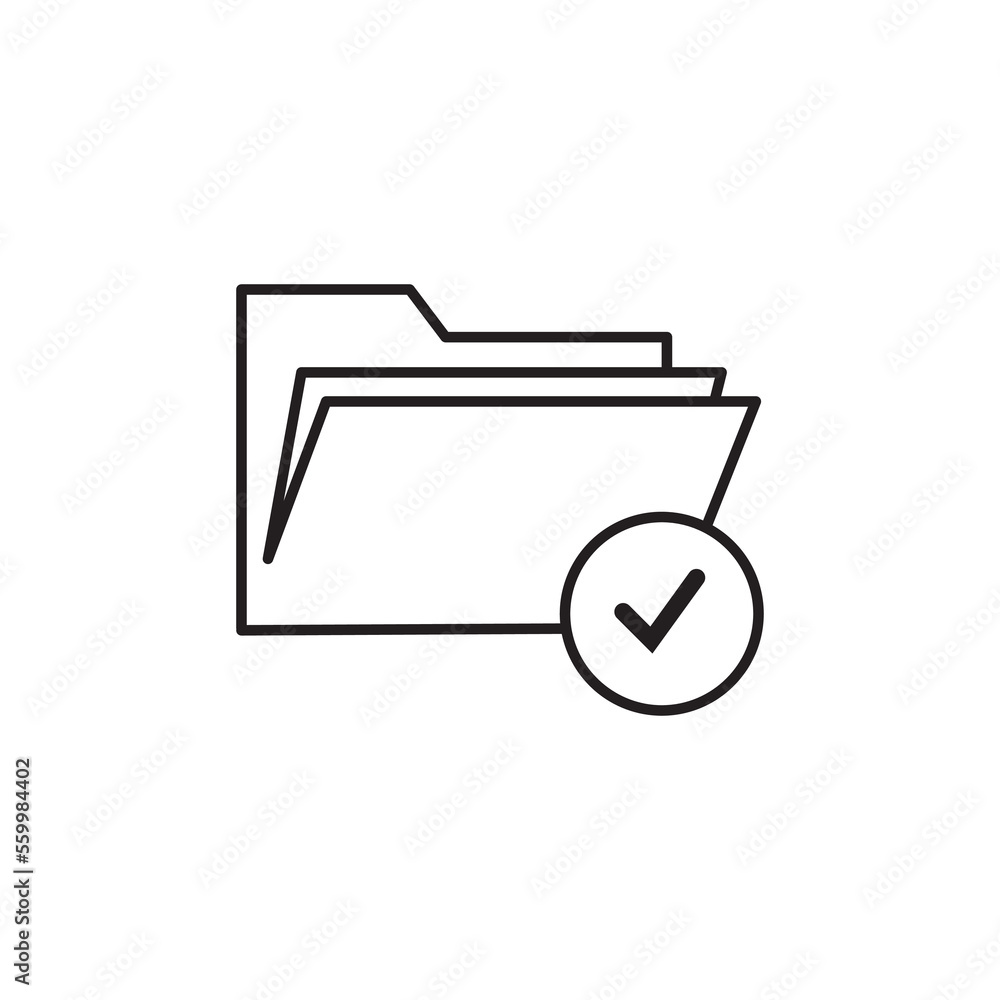 Poster folder with check mark icon vector