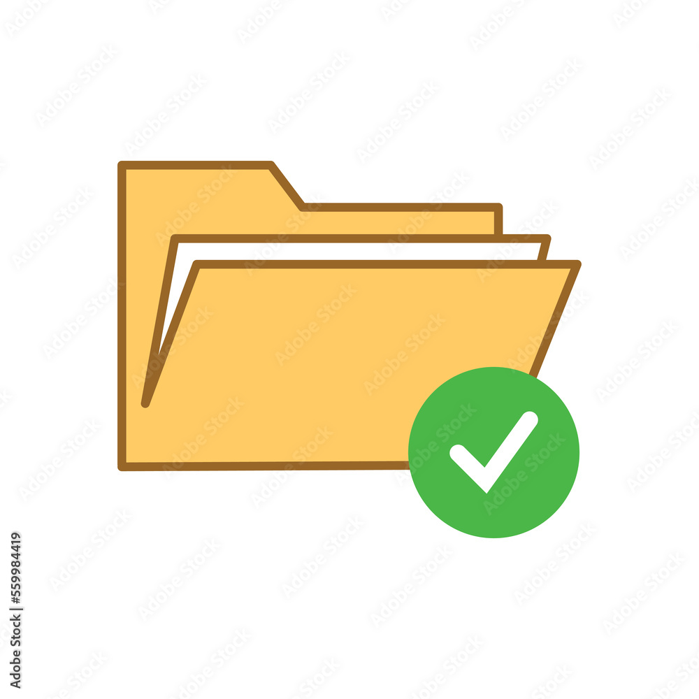 Aufkleber folder with check mark icon vector