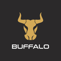 creative Buffalo head design logo ideas on a white background become a brand symbol for your business, the concept of buffalo icons