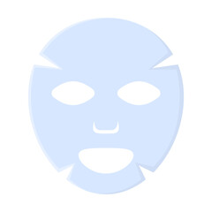 Purifying face sheet mask. Daily skin care cartoon illustration. Cosmetic concept
