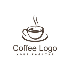 Coffee cup vector logo design template. design Coffee shop logo icon