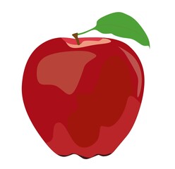 red apple isolated on white