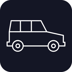 Suv Transportation Icons with black filled outline style